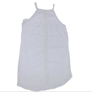 White Halter Trapeze Dress